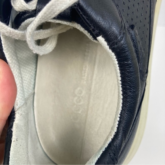 Ecco Soft 7 Black Leather Lace Up Runner Sneaker Comfortable Shoes Size 8 - Picture 13 of 16